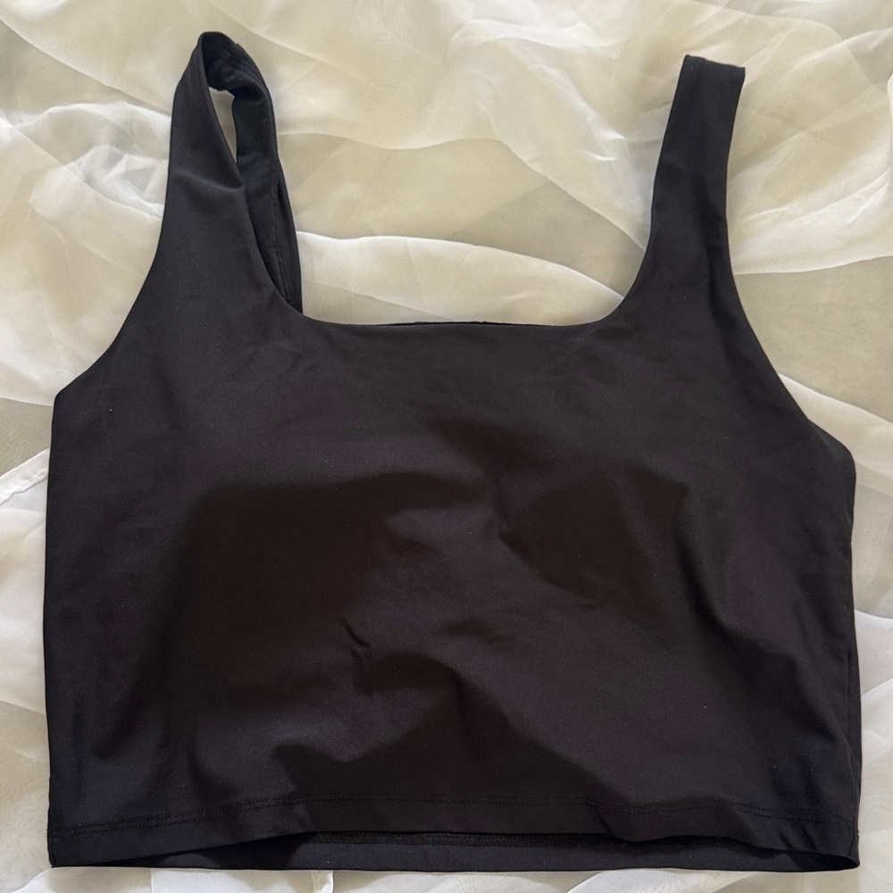 Fabletics Black Cropped Sports Bra/Tank - M